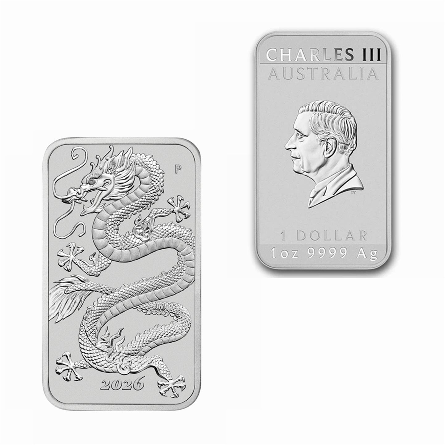 2026 1 oz Australian Rectangular Silver Dragon Coin