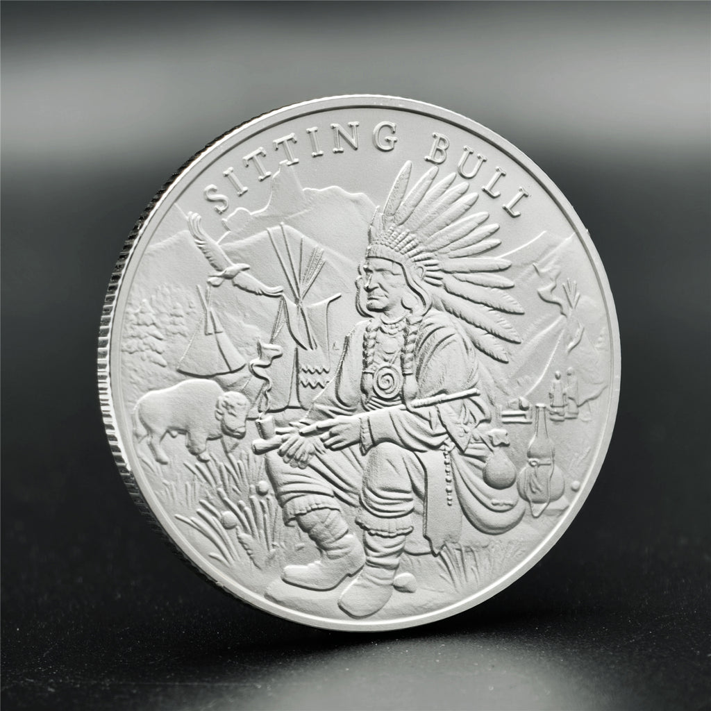 Chieftain Bull 1 oz .999 Fine Silver Round