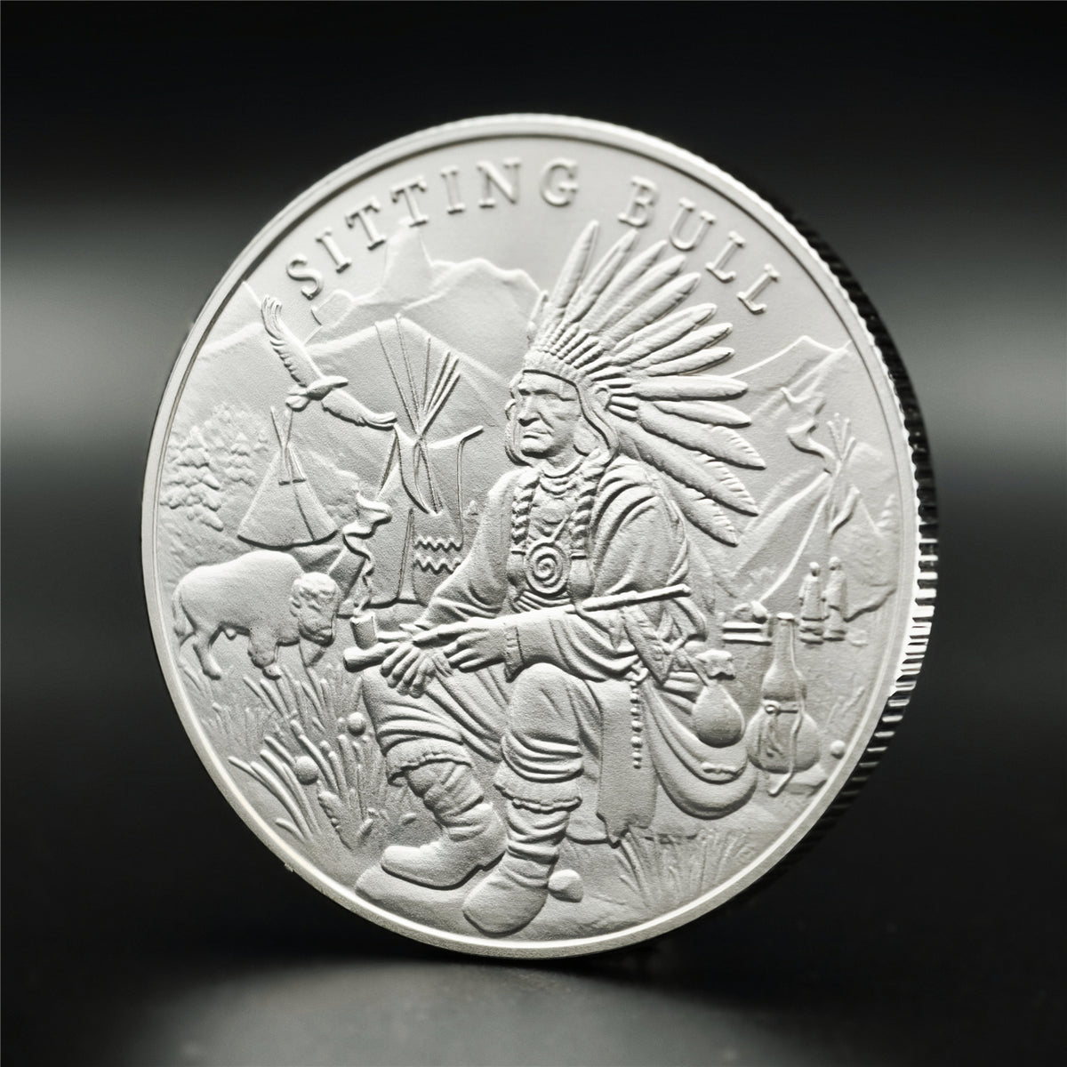1 oz .999 Fine Silver Legendary Warriors Sitting Bull Round (New)