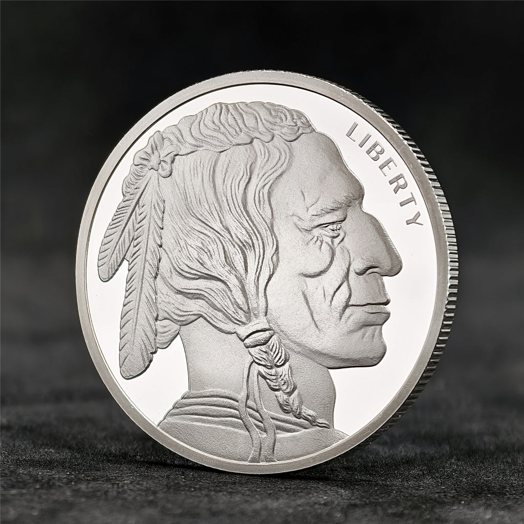 Indian Bison 1 oz .999 Fine Silver Round
