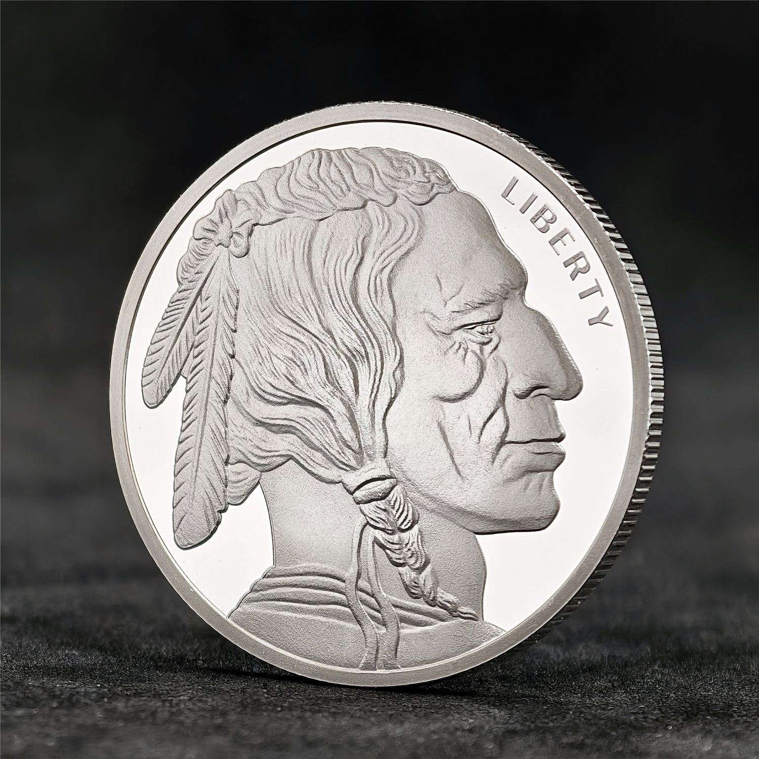 Indian Bison 1 oz .999 Fine Silver Round