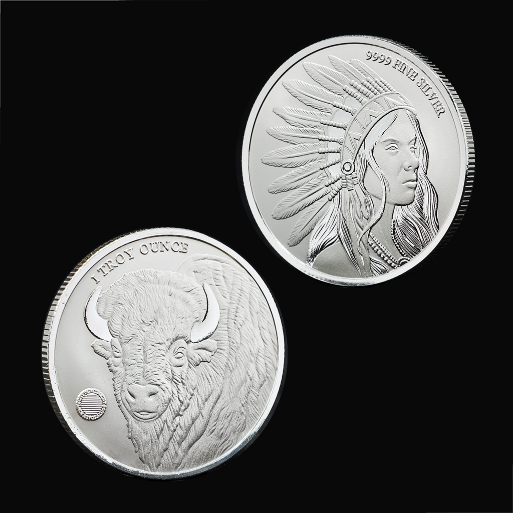 Girl Bison 1 oz .999 Fine Silver Round
