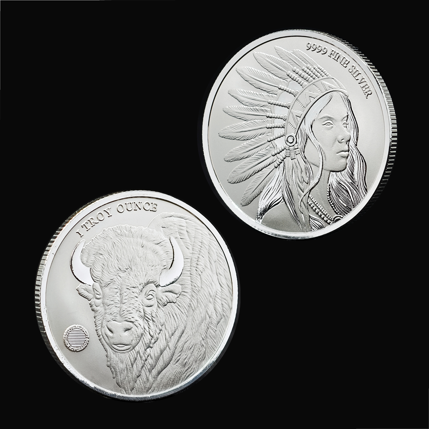 Girl Bison 1 oz .999 Fine Silver Round