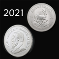 South African Silver Krugerrand 1 oz .999 Fine Silver Coin