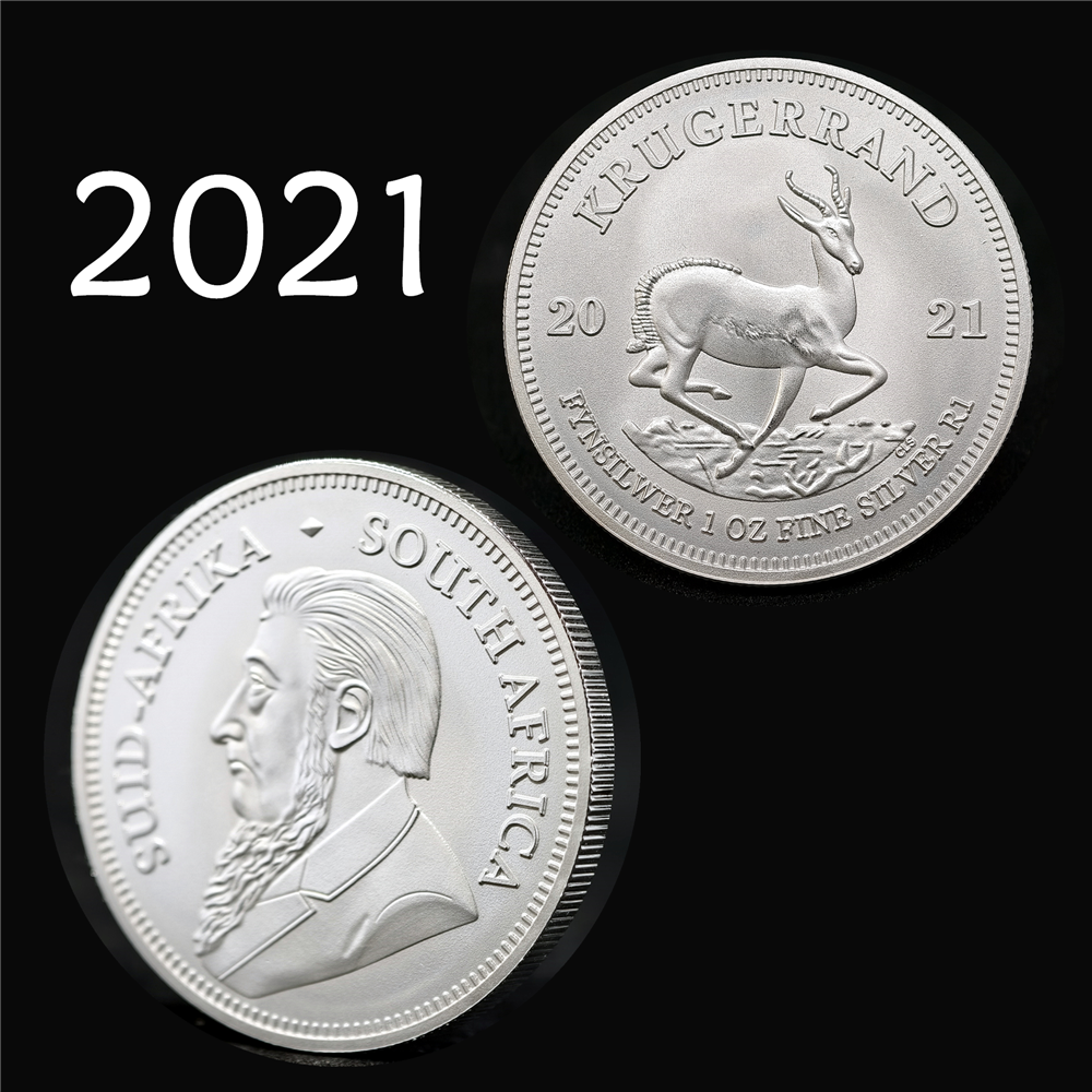 South African Silver Krugerrand 1 oz .999 Fine Silver Coin