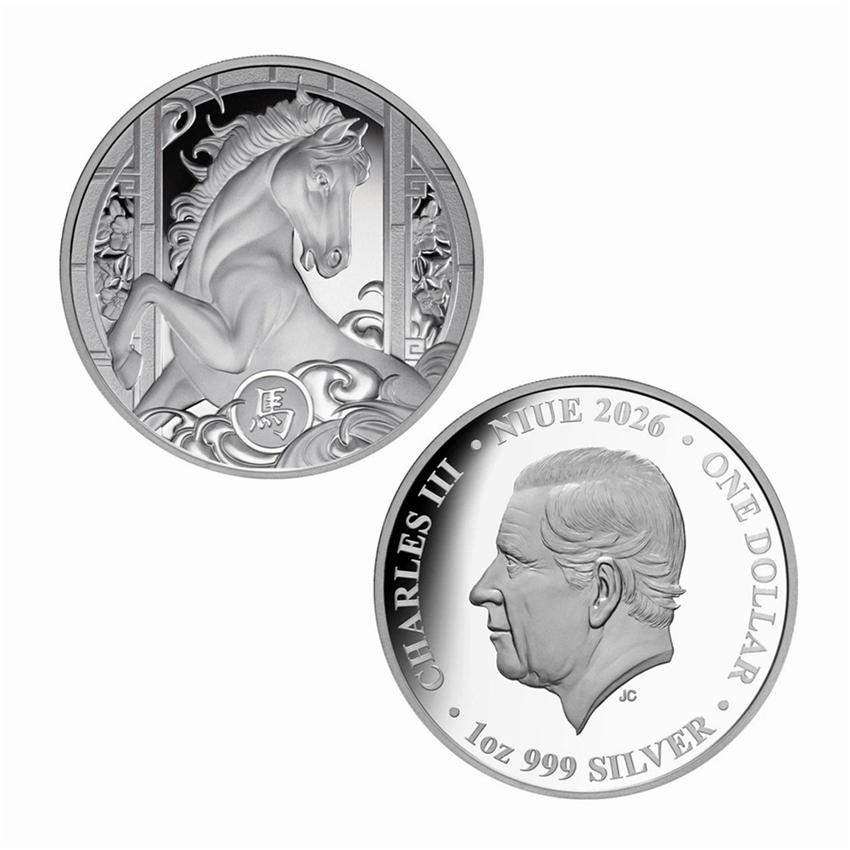 2026 Niue Year of the Horse 1 oz .999 Fine Silver Coin