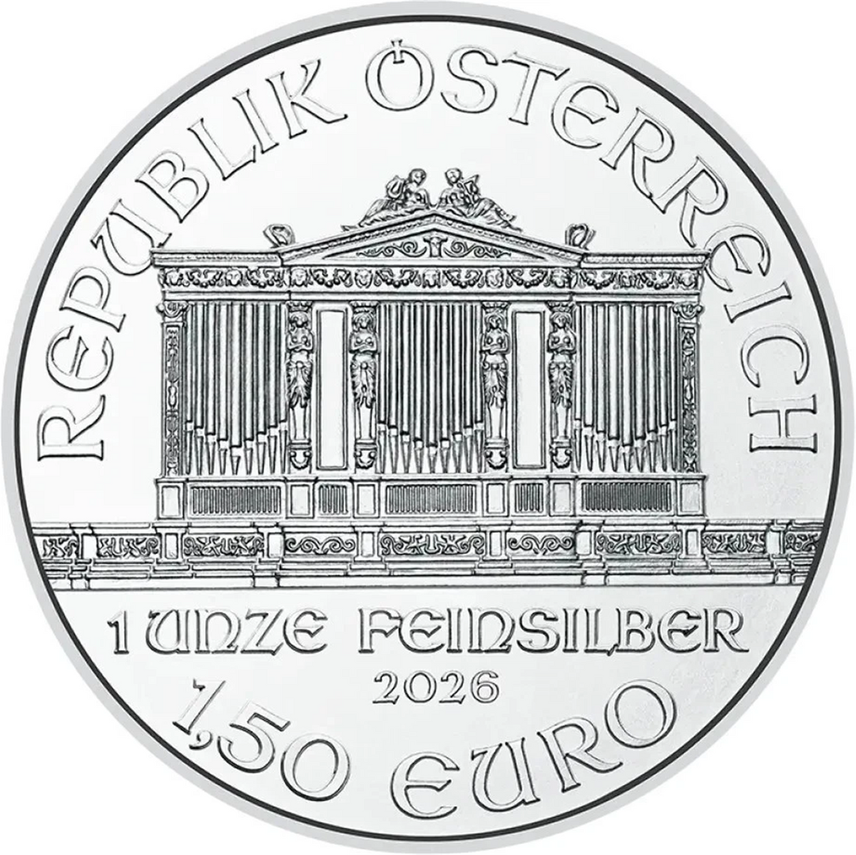 2026 Austrian Silver Philharmonic 1 oz .999 Fine Silver Coin