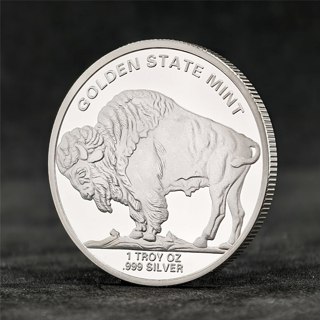 Indian Bison 1 oz .999 Fine Silver Round