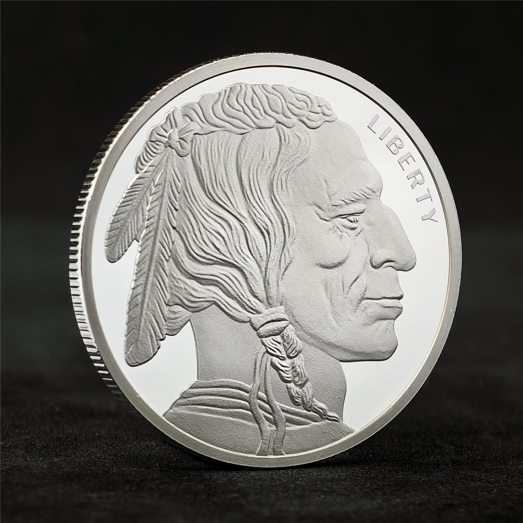 Indian Bison 1 oz .999 Fine Silver Round