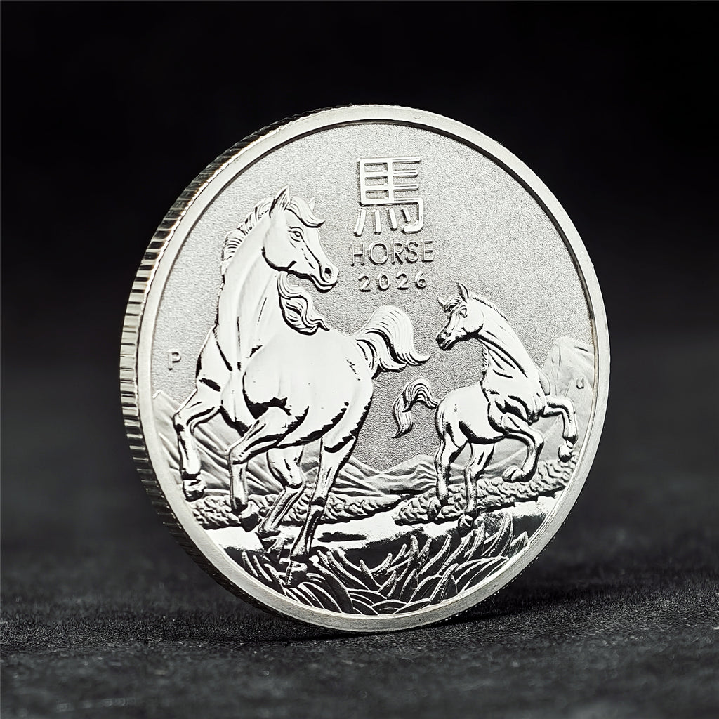 Australian Double Horse 1 oz .999 Fine Silver Coin