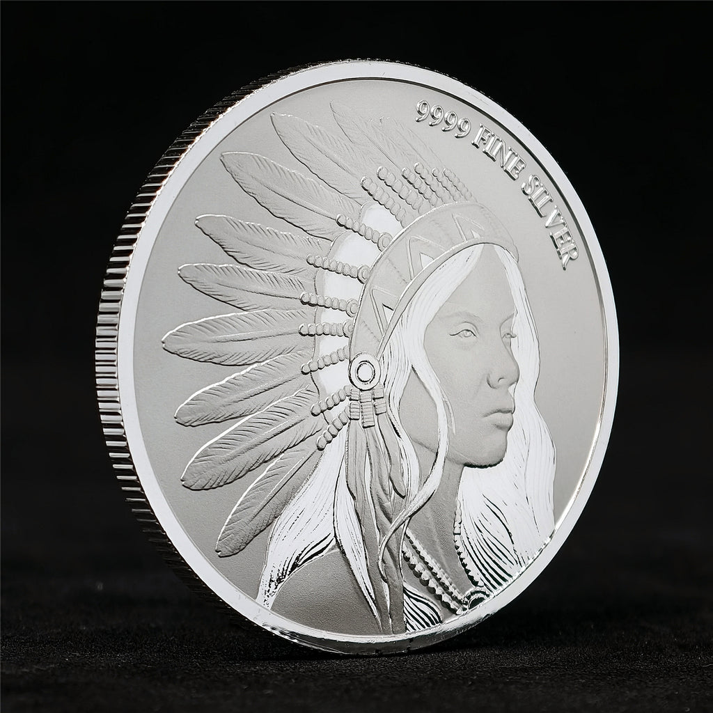 Girl Bison 1 oz .999 Fine Silver Round