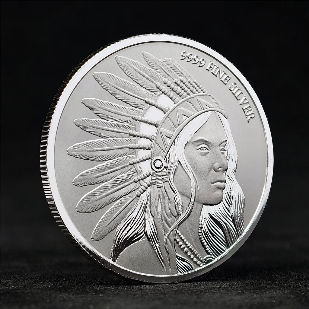 Girl Bison 1 oz .999 Fine Silver Round