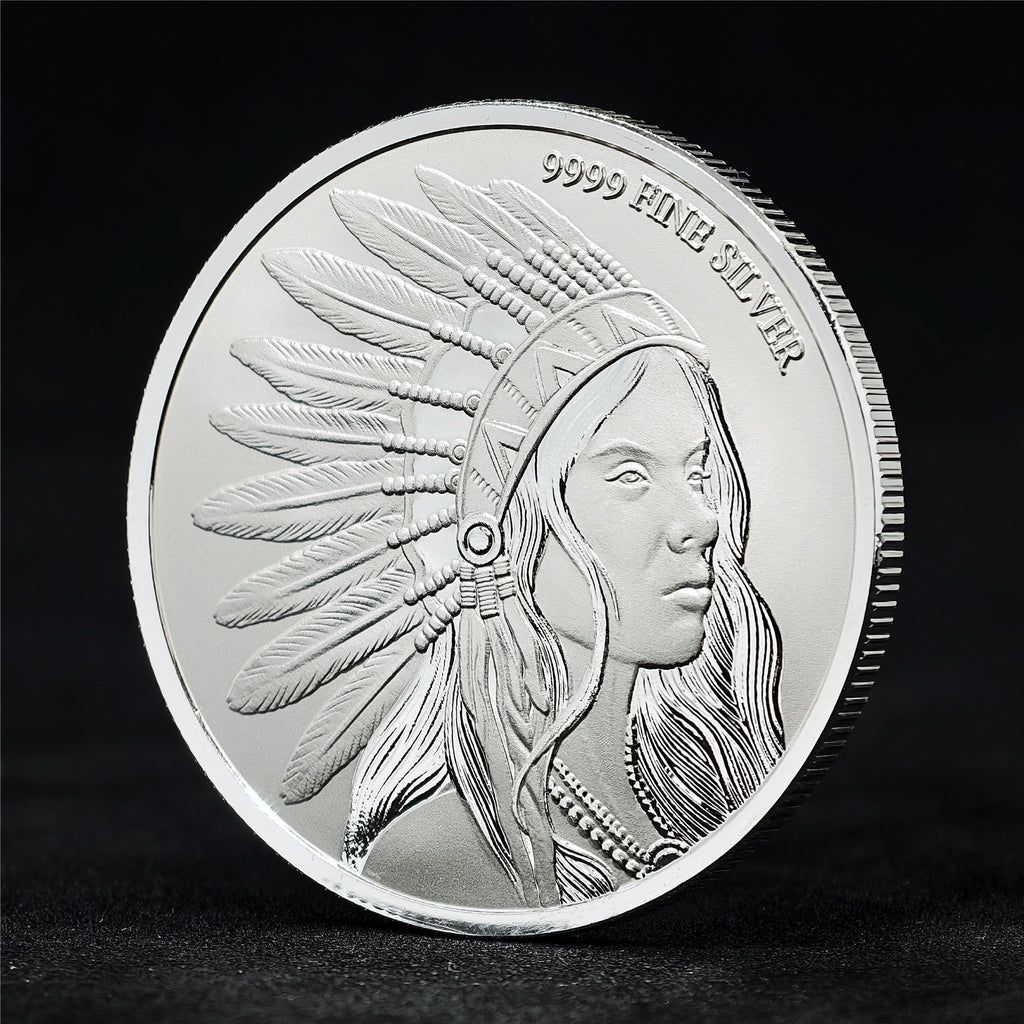 Girl Bison 1 oz .999 Fine Silver Round
