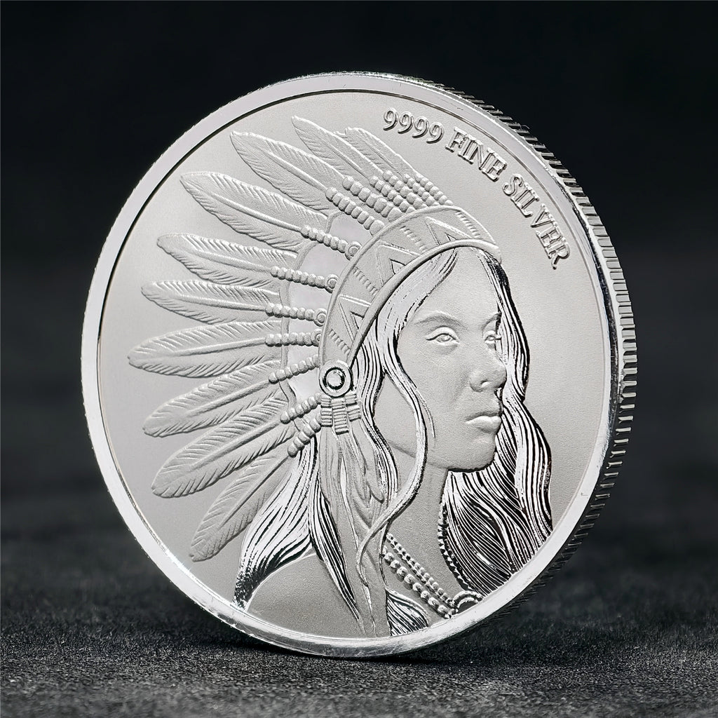 Girl Bison 1 oz .999 Fine Silver Round