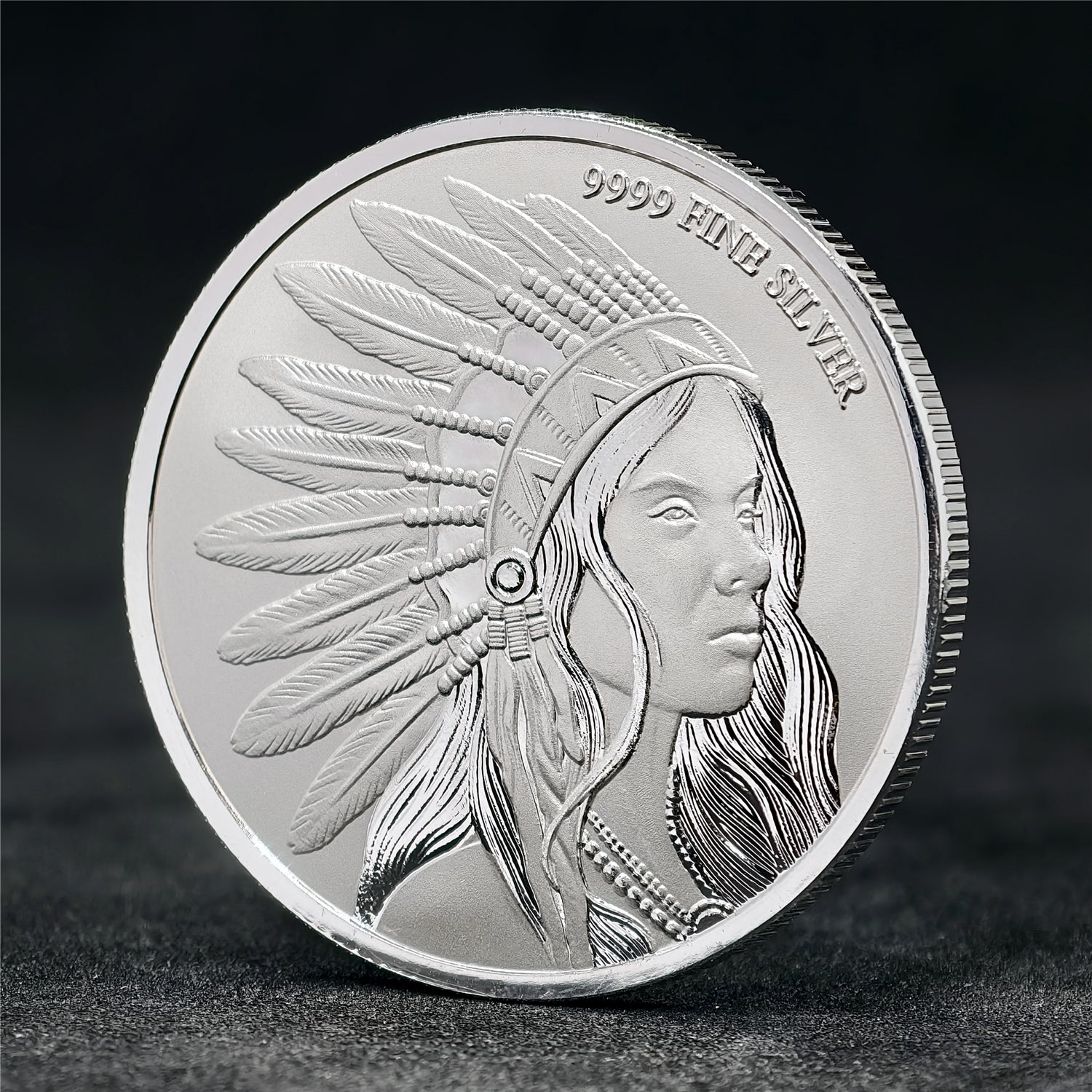 Girl Bison 1 oz .999 Fine Silver Round