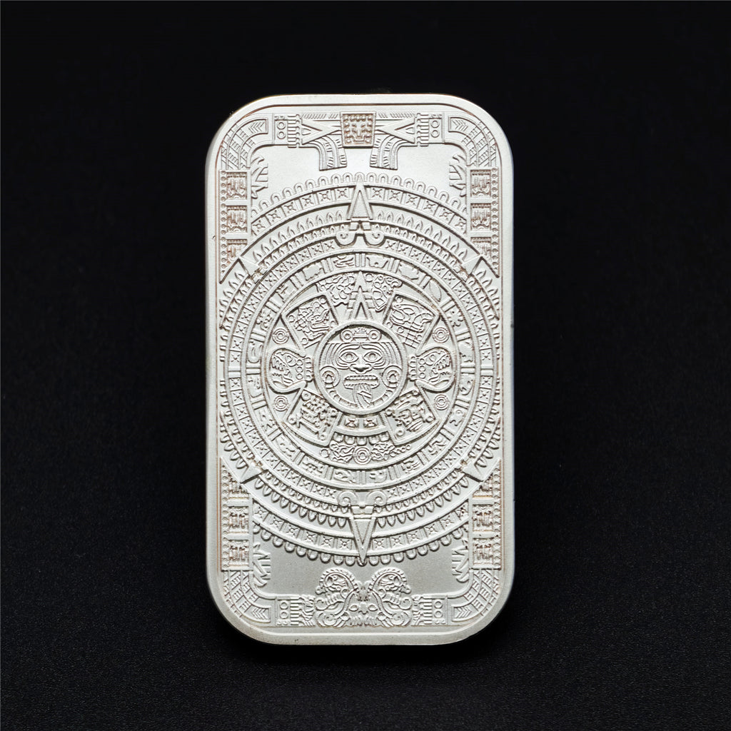 1 oz Aztec Calendar Silver Bar